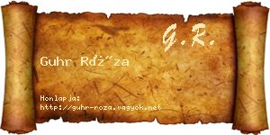 Guhr Róza névjegykártya